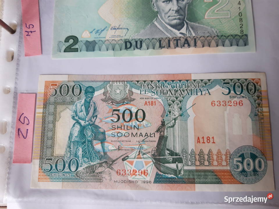 Banknot kolekcjonerski Somalia Litwa Sri Lanka sprzedam