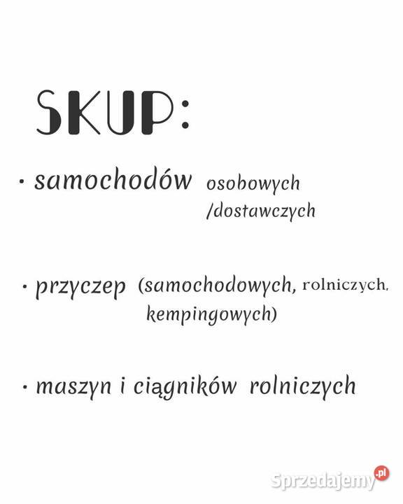 Skup aut do 4 tysięcy złotych Gizałki