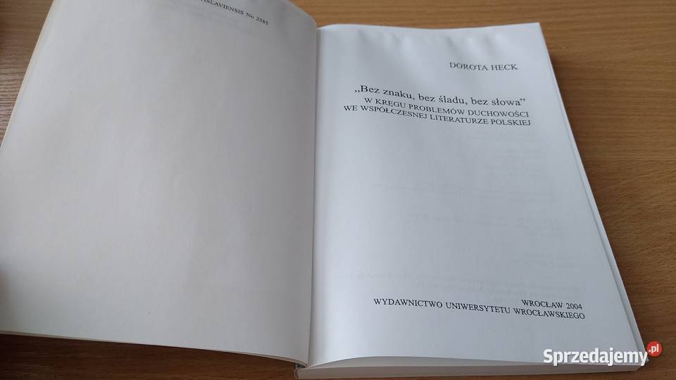 Bez znaku bez śladu bez słowa Dorota Heck sprzedam