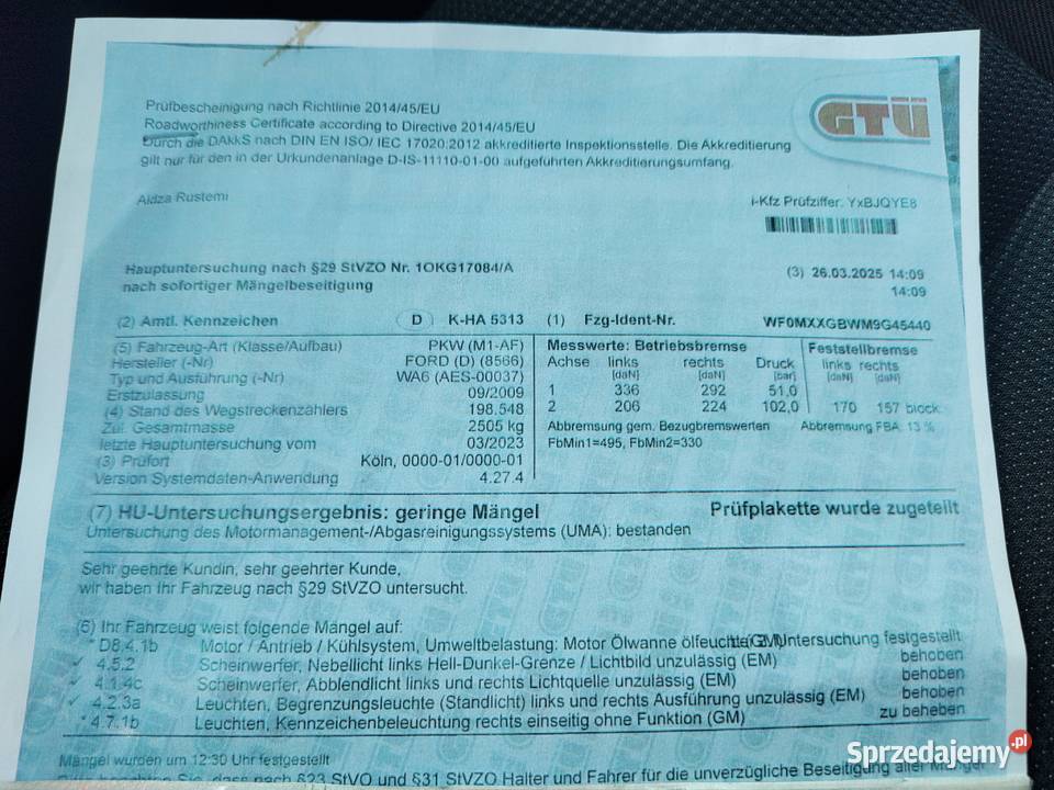 FORD GALAXY 20 TDCI 7 MIEJSC biały Leszno