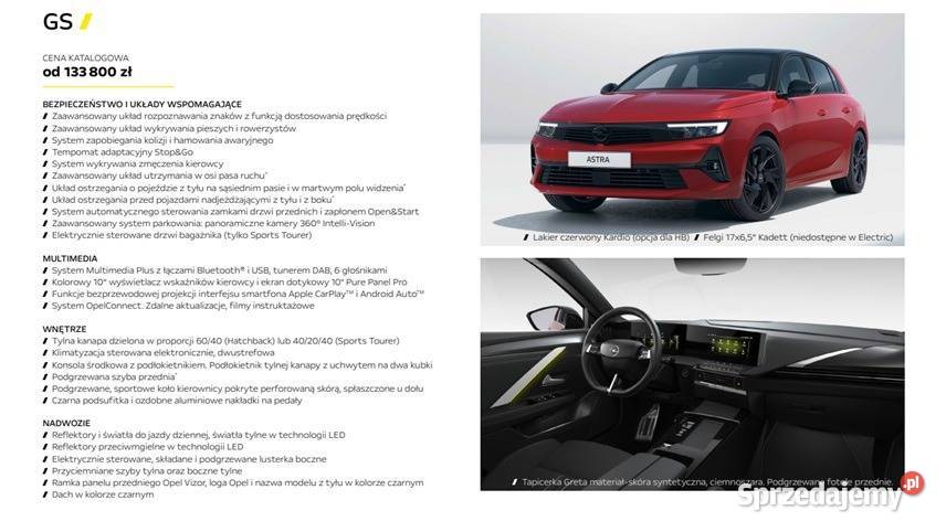 Opel Astra GS 2023r Salon Polska Kamery 360 automatyczna Astra Wrocław