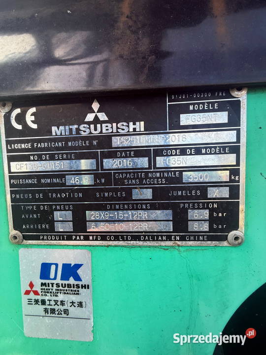 wózek widłowy MITSUBISHI FG35NT LPG bliźniacze