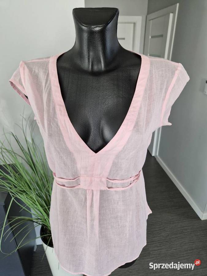 Bluzka w pudrowym różu Bez wzoru Nowogard
