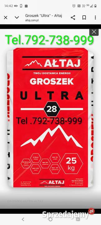 GROSZEK ULTRA WĘGIEL WORKOWANY ORZECH PELLET Dom i Ogród świętokrzyskie