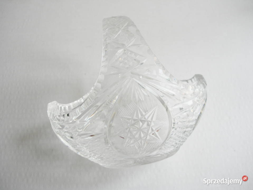 kryształowy koszyczek vintage PRL