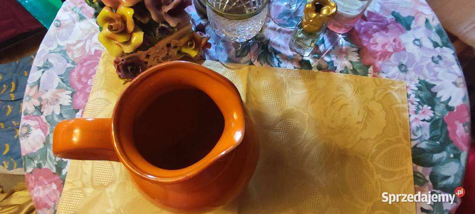 Dzbanek pomarańczowy porcelana Bavaria 1950 Wrocław