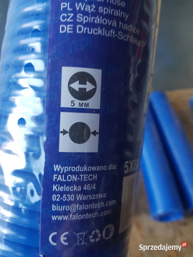 WĄŻ SPIRALNY 5x8 mm 15m PRZEWÓD DO KOMPRESORA wielkopolskie Głogowa sprzedam