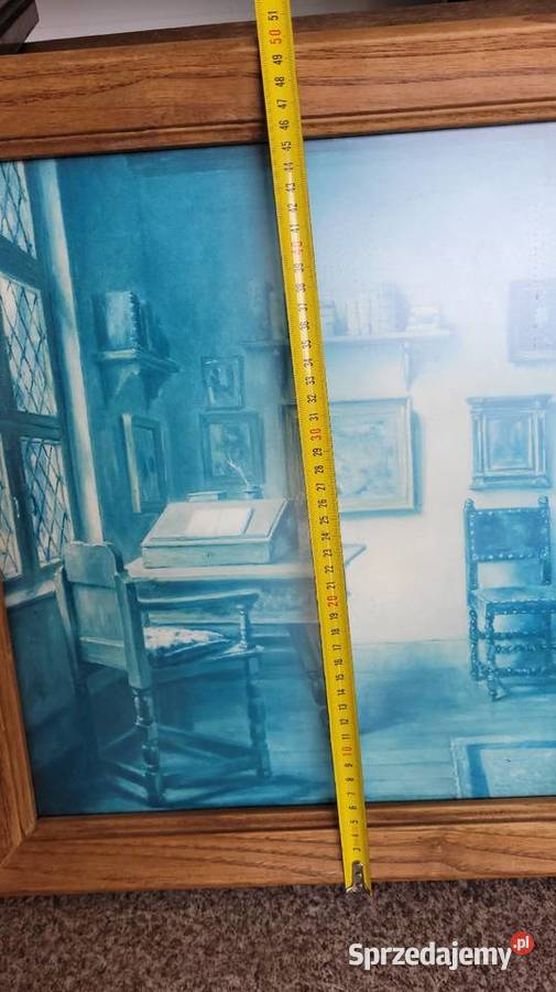Stary obraz rama drewniana Ciechanowiec