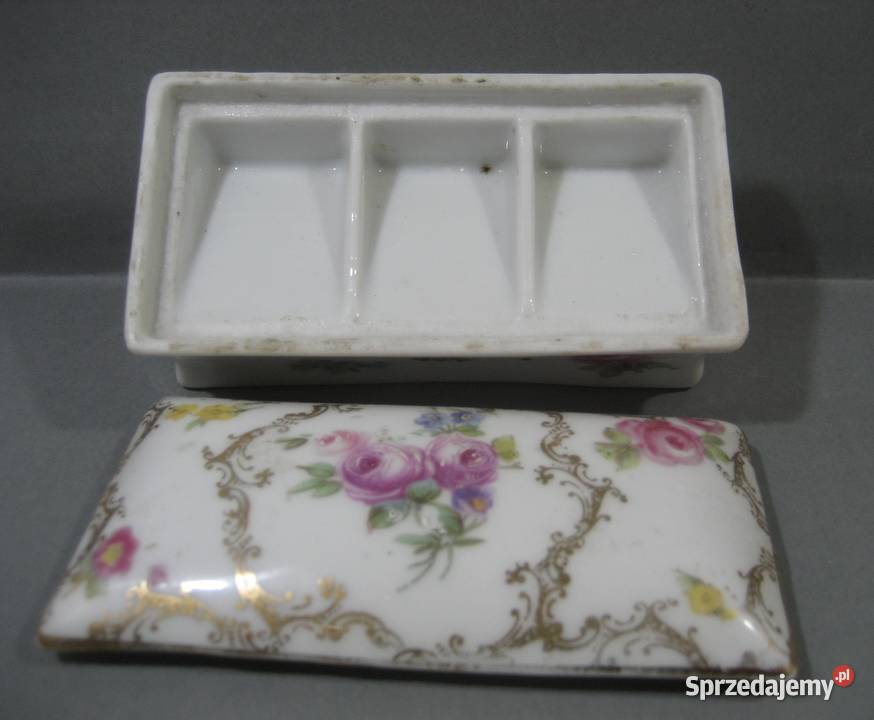 Przedwojenna Szkatułka na lekarstwa Neu Meissen Katowice
