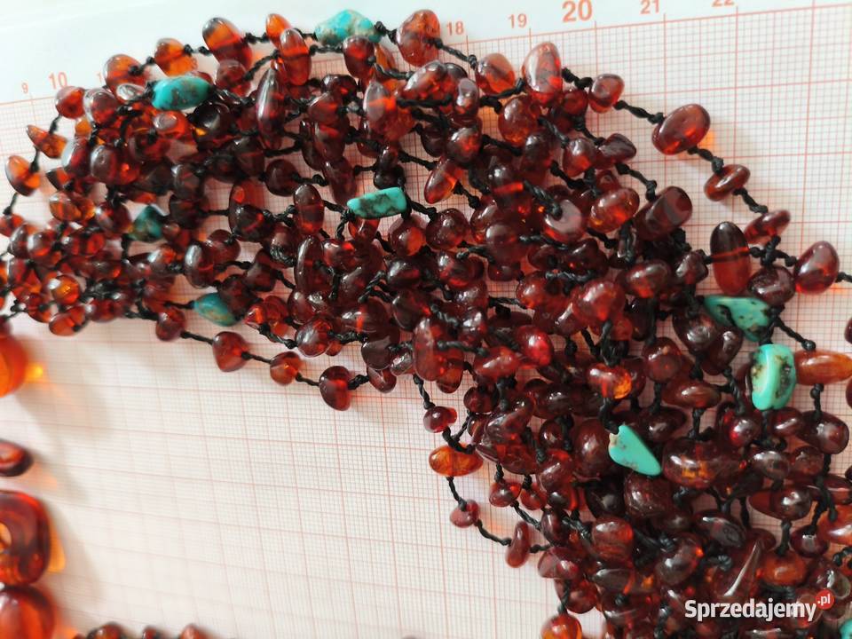 Kolia Naszyjnik Bursztyn Turkus Białystok