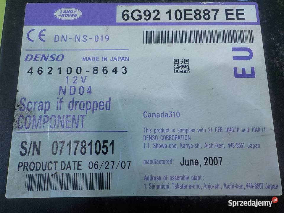 LAND ROVER FREELANDER II 22 TD4 07r 5D czytnik Suków