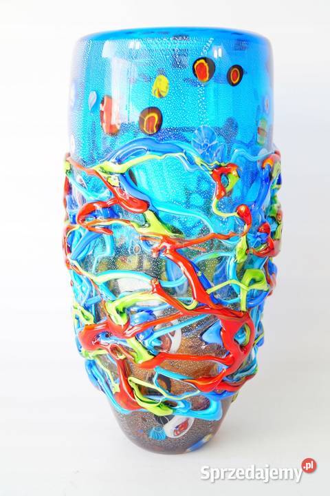 Murano style WAZON kolorowy 3D piękny Gizałki