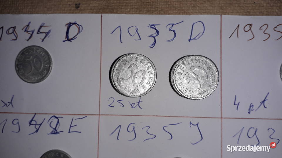Stare kolekcjonerskie monety Niemcy III rzesza zachodniopomorskie Szczecin sprzedam