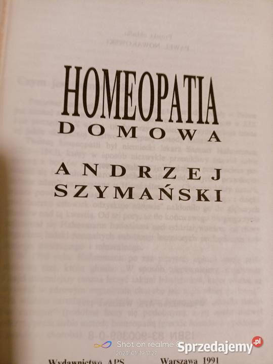 Homeopatia domowa Szymański książki Warszawa