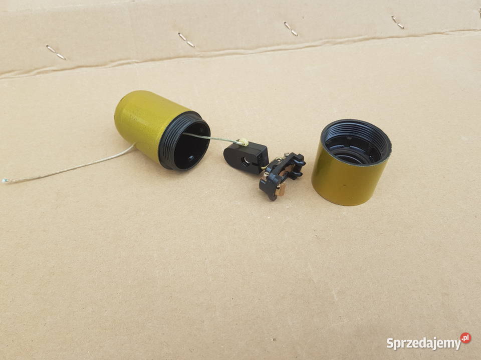 Oprawka E27 ZŁOTA z włącznikiem sznurkowym Warszawa