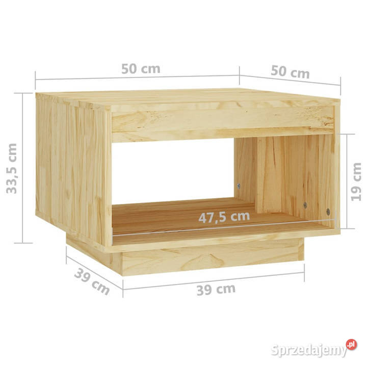 Stolik kawowy 50x50x335 lite drewno sosnowe