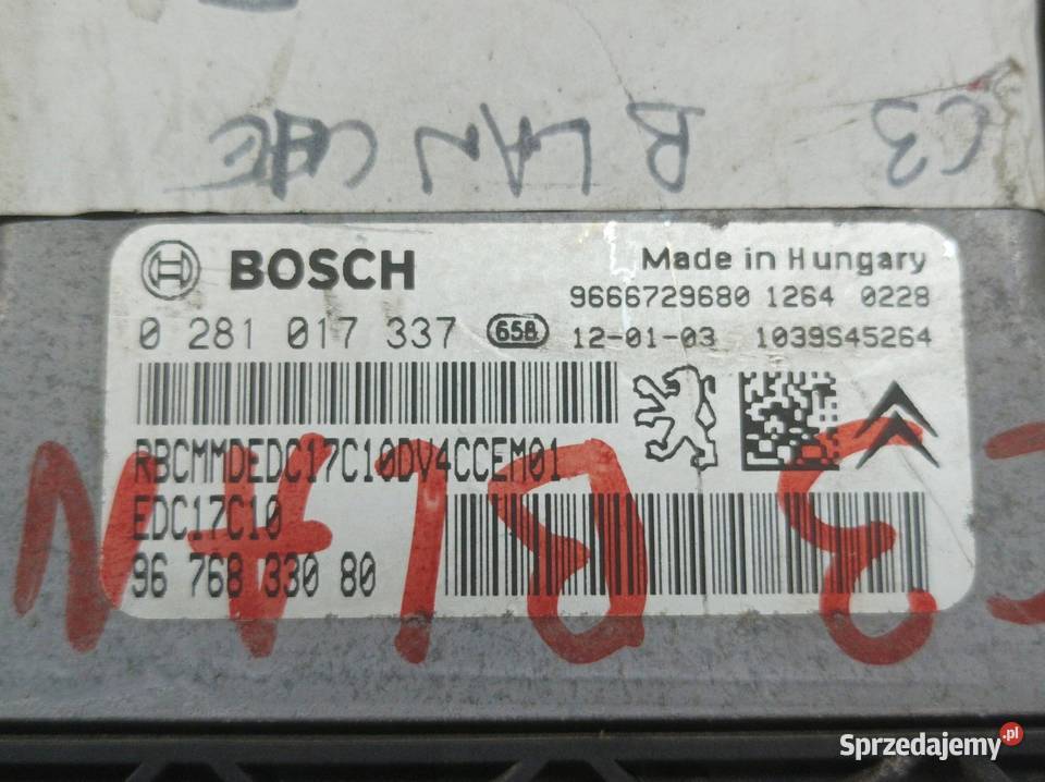 STEROWNIK SILNIKA 0281017337 9676833080 14 D