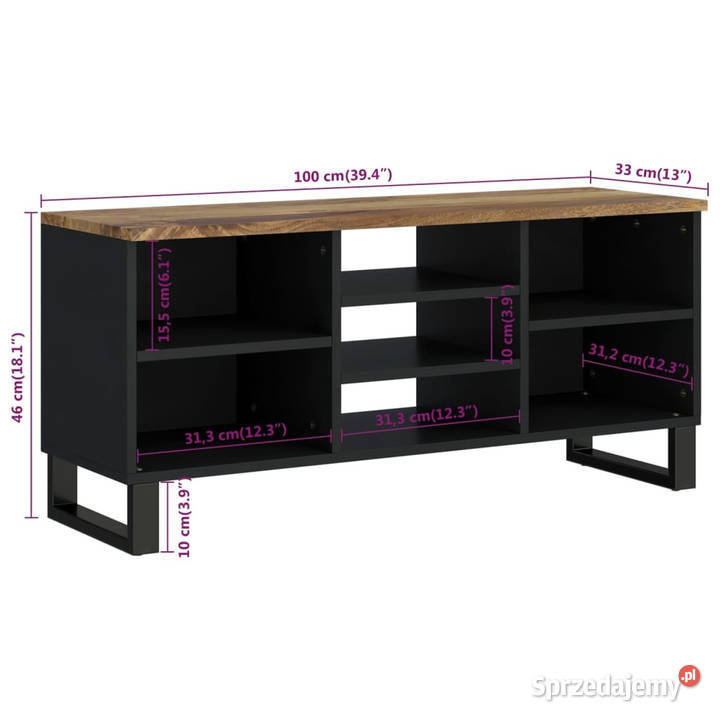 Szafka RTV 100x33x46 mango i materiał mazowieckie Warszawa