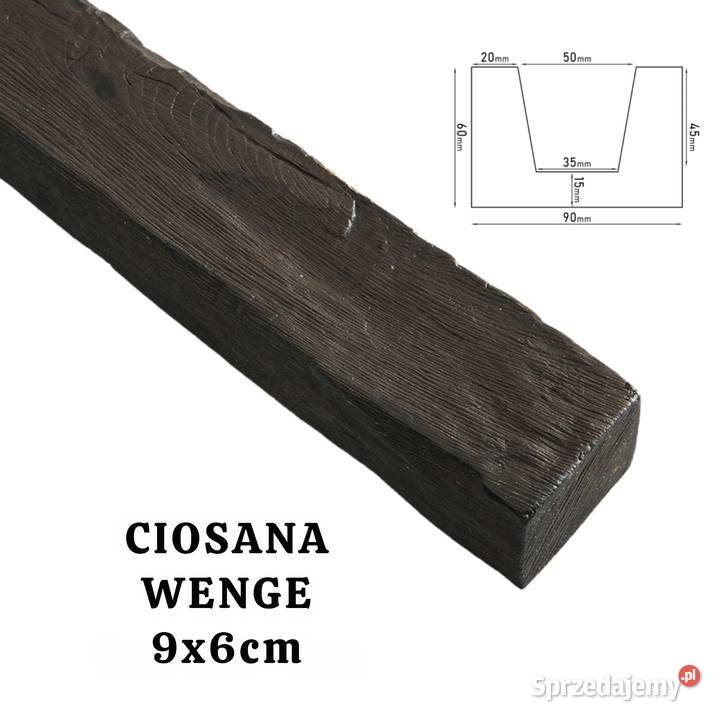 Belka Rustykalna Ciosana 9x6 WENGE Gdów
