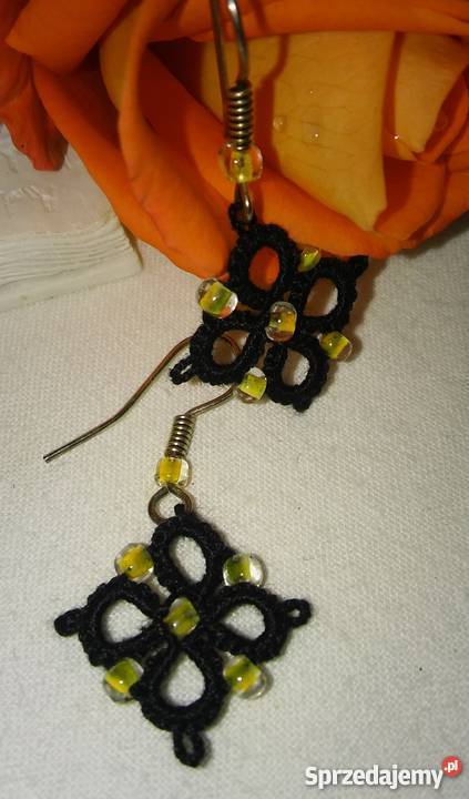 Kolczyki Frywolitkowe Wiśniowa