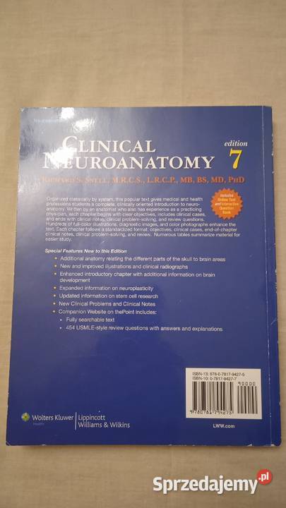 Clinical Neuroanatomy Richard Snell tradycyjny podręcznik Warszawa