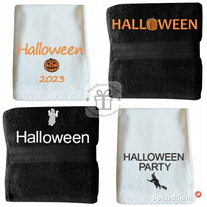 Halloween Party prezent RĘCZNIK z haftem napis Toruń sprzedam