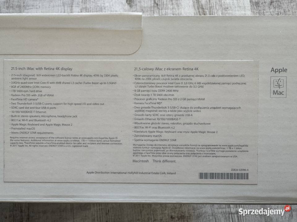 Apple iMac i5 8GB 1 TB 2017 A1418 stan Apple Poznań