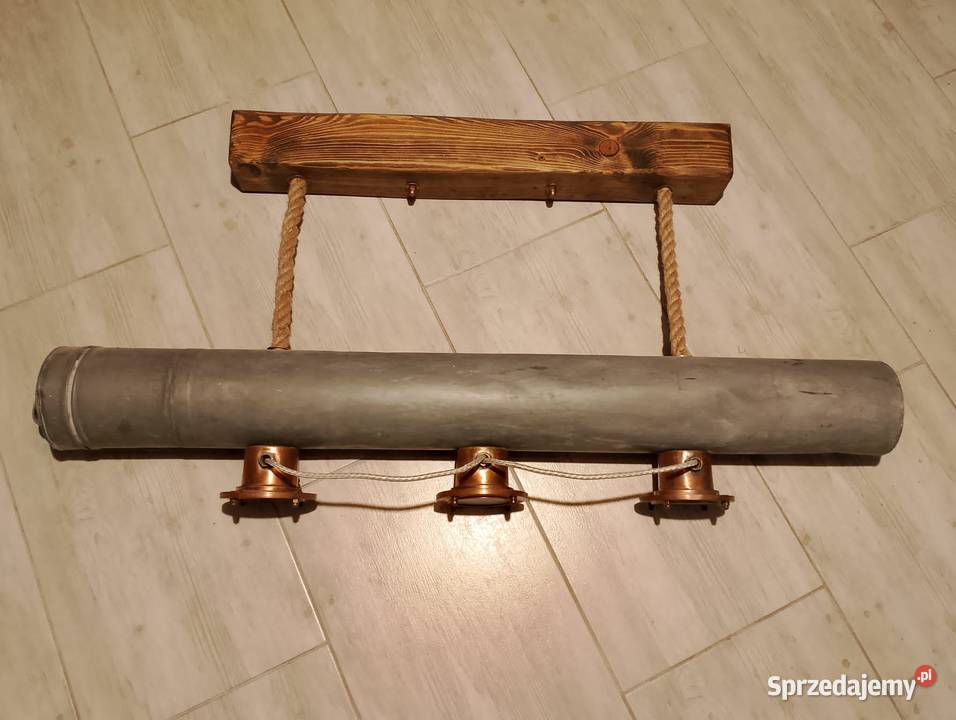 Lampa wisząca tuba drewno loft Śrem