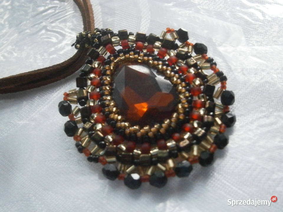 Wisior koniak kryształ beading Częstochowa