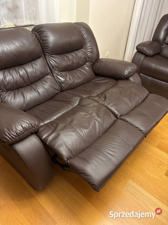 Komplet wypoczynkowy skóra sofa 32 skóra naturalna Łódź