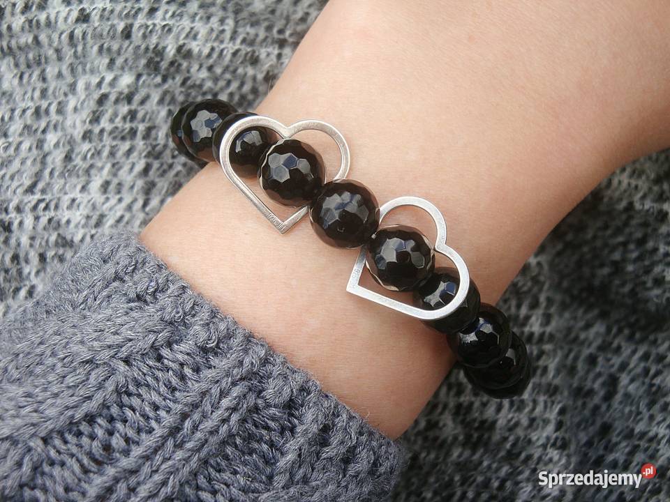 Bransoletka damska z Onyksu czarnego małopolskie Kraków sprzedam