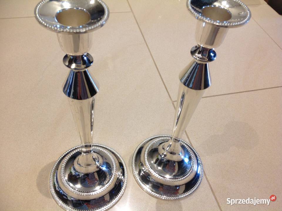 Srebrne Świeczniki Metalowe 2 Nowa Sól