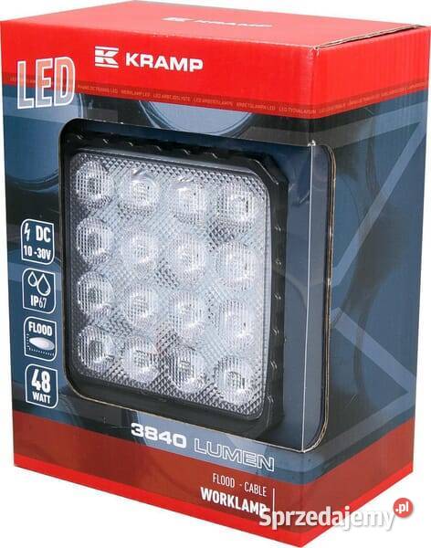 Lampa robocza LED kwadratowa 48W 3840 lm 1030V Kamionna