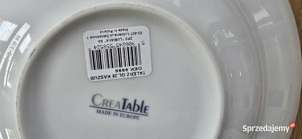 BIAŁY PORCELANOWY GŁĘBOKI TALERZ DO ZUPY SAŁATKI Mielno