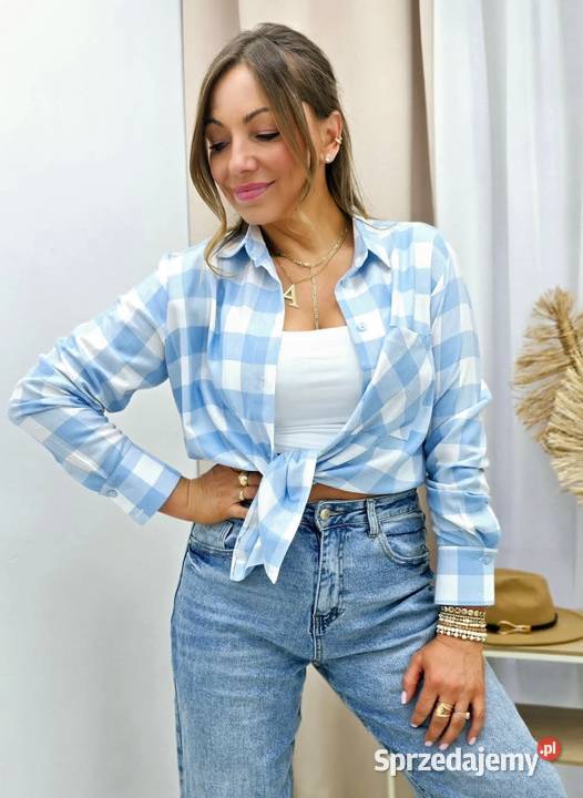 Koszula damska w kratę Polska produkcja Odzież damska Bielawa