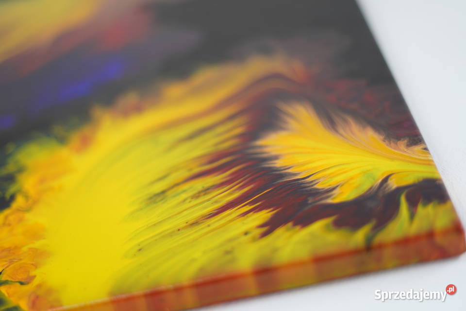 Dwuczęściowy obraz abstrakcyjny Juego de fuego Warszawa