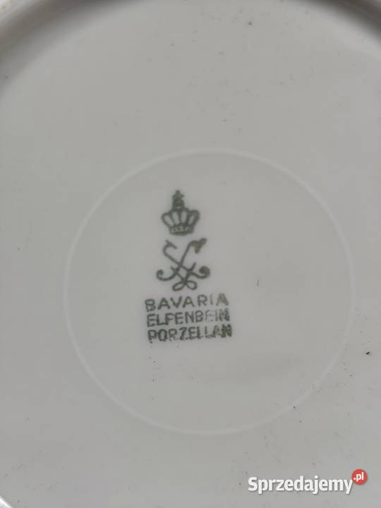 Luksusowy Spodek Bavaria Elfenbein Porzellan łódzkie