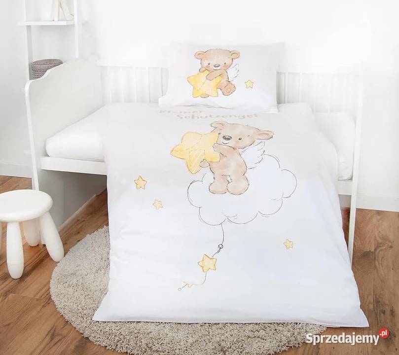 Pościel Bawełniana 100X135 Miś Aniołek Gwiazdki Brzozów