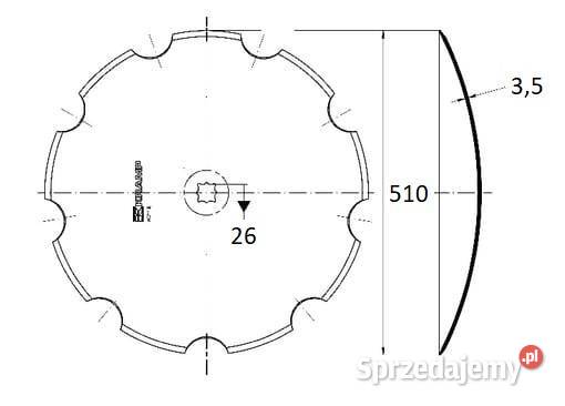 Talerz brony uzębiony 510x35 TR2631 HD511331KR Kamionna sprzedam
