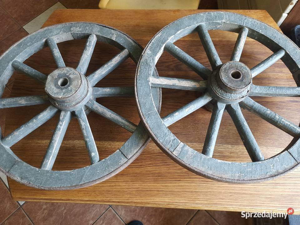 Koło drewniane z metalową obręczą średnica 40