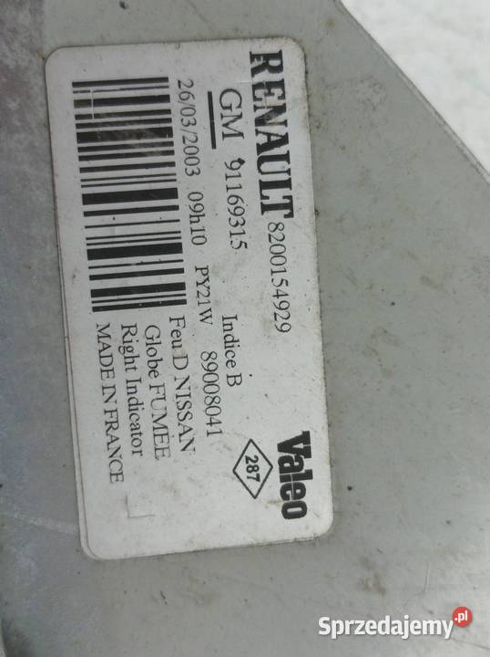 KIERUNKOWSKAZ PRZÓD KOMPLET 8200154928 91169314 świętokrzyskie