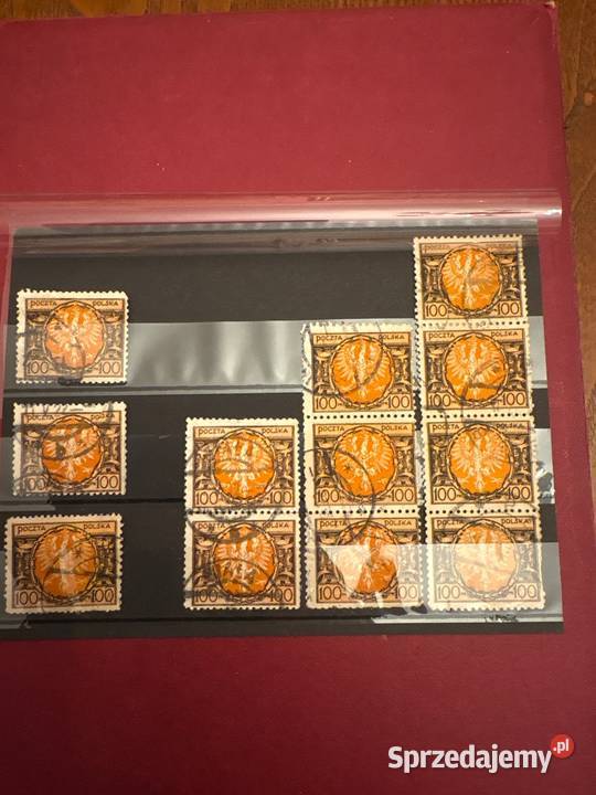 Znaczki 1921 r Duży orzeł na tarczy barokowej Bielsko-Biała