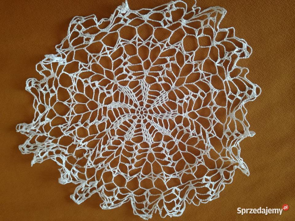 Serwetka z nici bawełnianych szydełkowa średnica Łódź