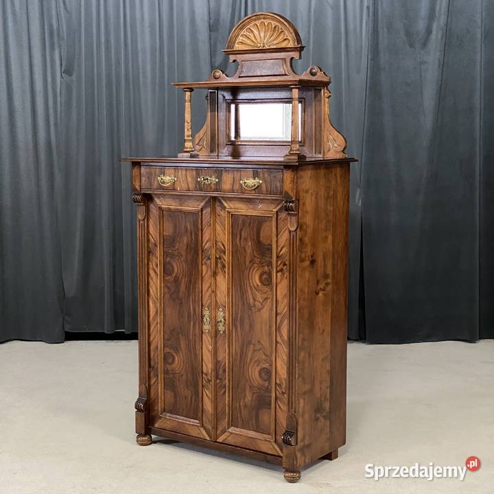 Szafka eklektyczna z nadstawką orzech ok 1900 r sprzedam