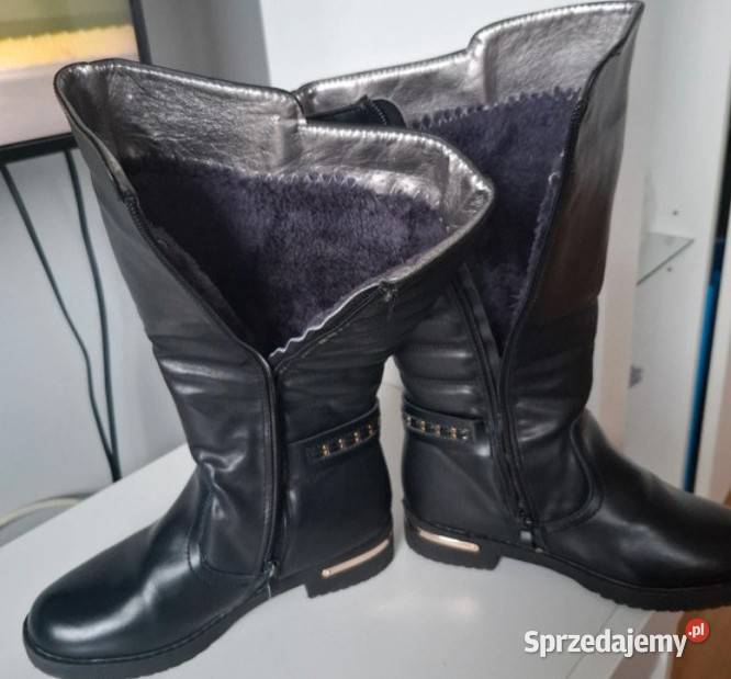 Wysokie buty zimowe skóra ekologiczna Białystok