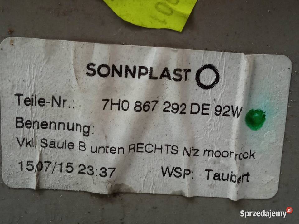 OSŁONA SŁUPKA B PRAWA LEWA DOLNA KPL 7H0867292