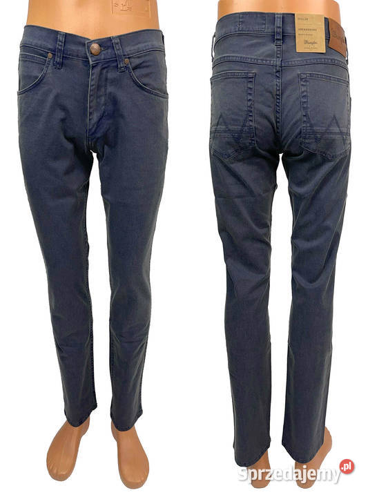 Spodnie męskie Wrangler Greensboro Navy Washed Odzież codzienna Pisz