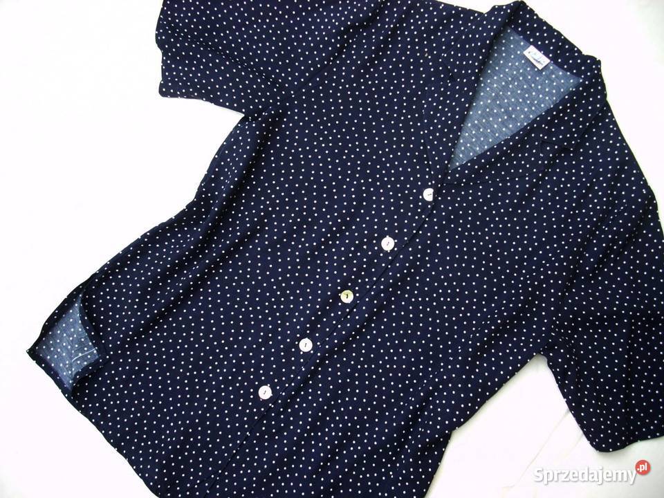 Dłuższa koszula Granatowa Groszki J Nowa 38 40 Nowy Sącz