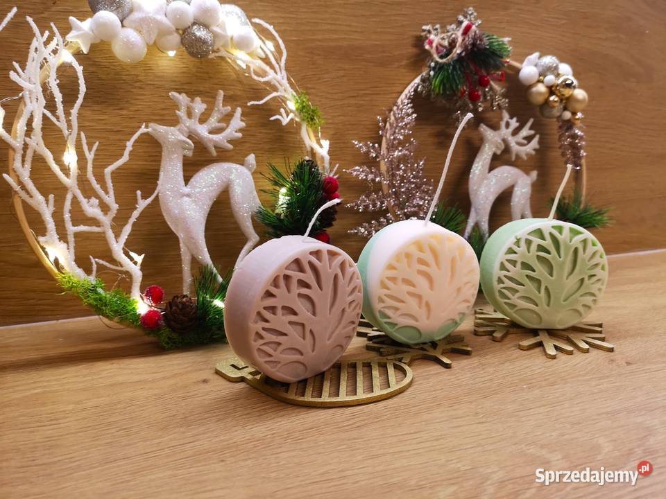 Świeca sojowa zapachowa koło z motywem drzewa Kielce