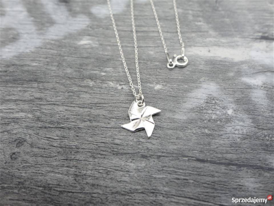 Naszyjnik Wiatraczek Origami srebrny Wiatraczek Poznań